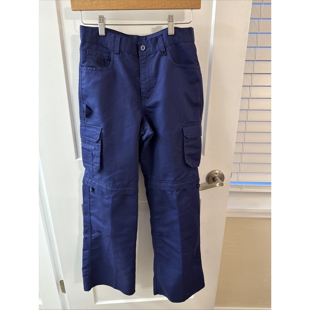 BSA Cub Scouts Switchback Uniform Pants Blue Unhemmed Youth Size 12 Cotton Blend